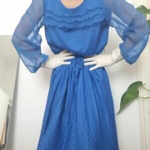 Vintage blue A line dress